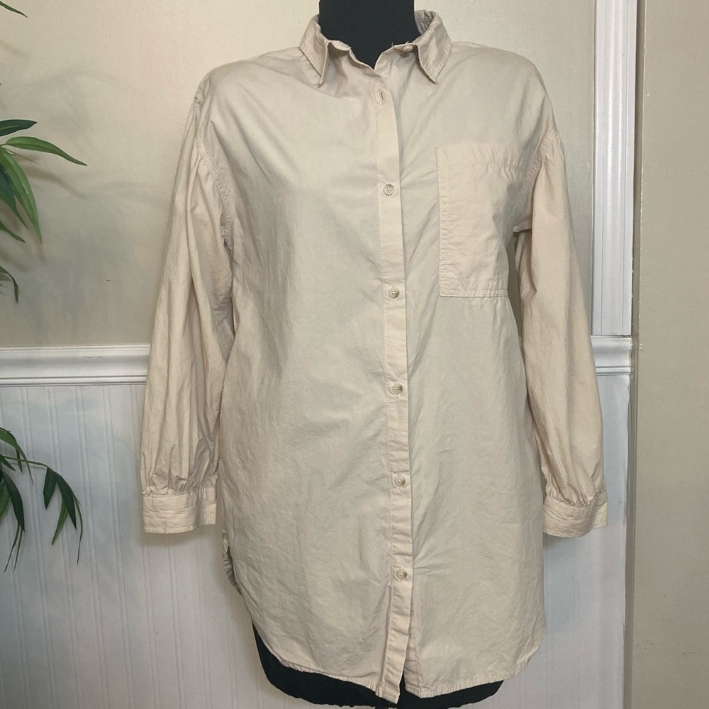 Zara Women’s Cotton, Oversized, Button down Tunic Shirt, EUC size 11/12 - Picture 6 of 12